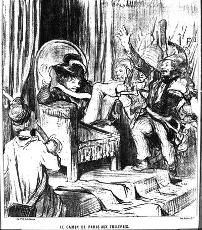 「チュイルリーのパリウニ」、「ルシャリヴァリ」、1848年3月4日より 作： Honoré Daumier